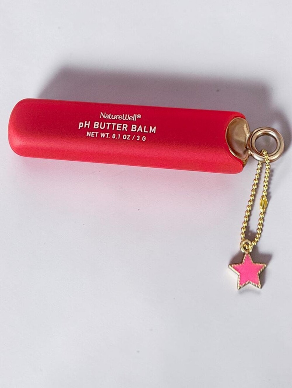 NatureWell pH Butter Lip Balm w/ Pink Star Keychain Charm - Full Size ~ NEW
